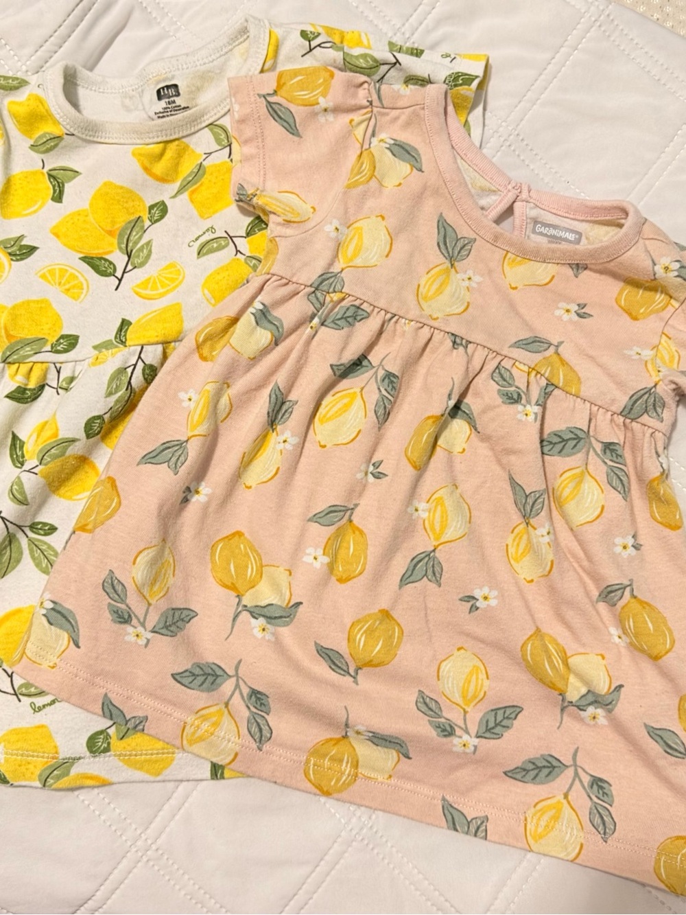 2 Lemon Print Dresses sz. 18 months